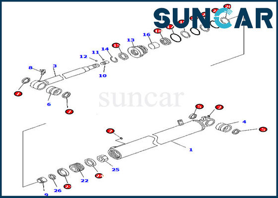 Αγορά 707-98-41350 7079841350 τακτοποιήσεις εξαρτήσεων σφραγίδων επισκευής κυλίνδρων ταλάντευσης βραχιόνων για τη KOMATSU pc88mr-8 pw98mr-8 online manufacture