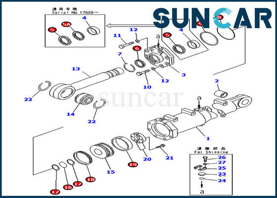 Αγορά D375a-3 της KOMATSU μερών 707-98-74410 κλίσης σφραγίζοντας εξάρτηση υπηρεσιών κυλίνδρων εξαρτήσεων υδραυλική online manufacture