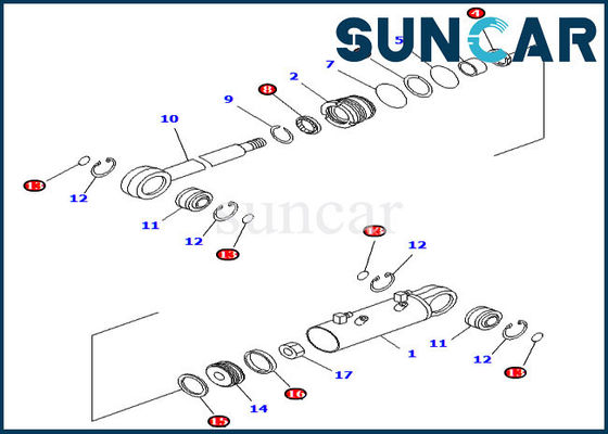 Αγορά 707-98-34590 εξάρτηση επισκευής κυλίνδρων κλίσης λεπίδων εξαρτήσεων σφραγίδων εκσακαφέων για τα εσωτερικά μέρη της KOMATSU online manufacture