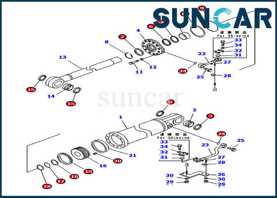Αγορά 707-99-75600 7079975600 τακτοποιήσεις KOMATSU D475A-5A εξαρτήσεων κυλίνδρων ανελκυστήρων σκαριφιστήρων εξαρτήσεων σφραγίδων μπουλντόζων online manufacture