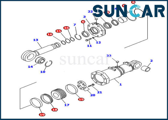 Αγορά D575a-2 d575a-3 διπλή εξάρτηση 707-98-95430 σφραγίδων κυλίνδρων κλίσης εξαρτήσεις υπηρεσιών της KOMATSU μπουλντόζων online manufacture