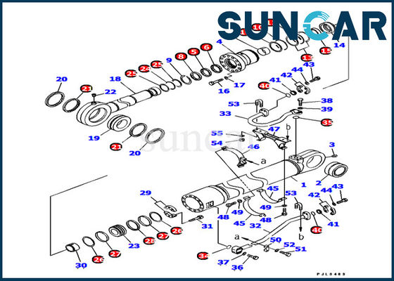 Αγορά Εξάρτηση 707-99-77190 σφραγίδων της KOMATSU μέρη εξαρτήσεων υπηρεσιών κυλίνδρων κάδων για την εσωτερική επισκευή pc1250lc-8 εκσκαφέων online manufacture