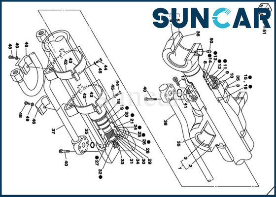 Αγορά LZ00455 Backhoe εξαρτήσεων CX135SR υπηρεσιών κυλίνδρων ΠΕΡΙΠΤΩΣΗΣ υδραυλική εξάρτηση επισκευής σφραγίδων κυλίνδρων βραχιόνων online manufacture