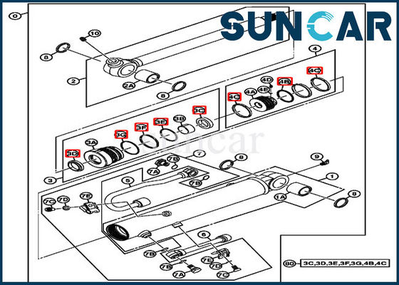 Αγορά 4667454 υδραυλικές εξαρτήσεις αντικατάστασης εξαρτήσεων 17D John Deere σφραγίδων κυλίνδρων κάδων online manufacture