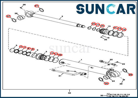 Αγορά FYD00000087 τακτοποιήσεις 60D 60G John Deere εξαρτήσεων σφραγίδων κυλίνδρων αντικατάστασης κάδων online manufacture