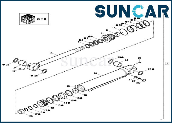 Αγορά Xkcc-01438 Dipper XKCC01438 εξάρτηση υδραυλικών υπηρεσιών cOem υπόθεσης CX33C CX37C εξαρτήσεων σφραγίδων κυλίνδρων online manufacture