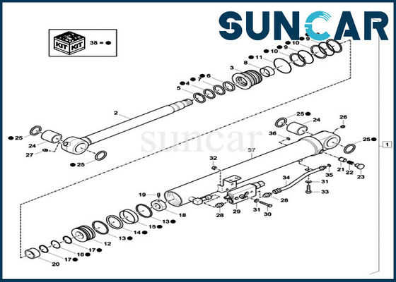 Αγορά XKCC01384 Dipper εξάρτηση xkcc-01384 σφραγίδων επισκευής CYL εξάρτηση παρεμβυσμάτων ελαίου βαλβίδων ασφάλειας μερών CX37C περίπτωσης online manufacture