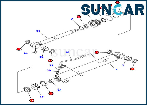 Αγορά 707-98-13850 υδραυλικός εκσκαφέας pc20mr-1 pc28uu-3 της KOMATSU τακτοποιήσεων κυλίνδρων εξαρτήσεων σφραγίδων κάδων online manufacture