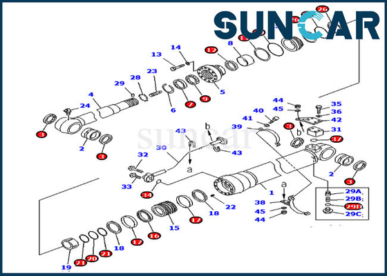 Αγορά Pc220lc-6 η εξάρτηση 707-99-58300 7079958300 τακτοποιήσεις 100MM ράβδος 140MM επισκευής σφραγίδων της KOMATSU άντεξε τον κύλινδρο βραχιόνων online manufacture