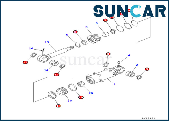 Αγορά KOMATSU 707-98-24570 7079824570 τακτοποιήσεις pc25-1 pc25r-1 pc30-7 εξαρτήσεων σφράγισης κυλίνδρων λεπίδων online manufacture