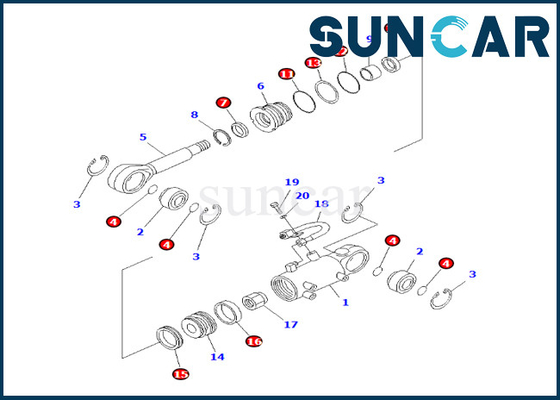 Αγορά Εξάρτηση 707-98-24550 7079824550 KOMATSU σφραγίδων κυλίνδρων κλίσης λεπίδων για pc20-6 pc25-1 pc25r-1 online manufacture
