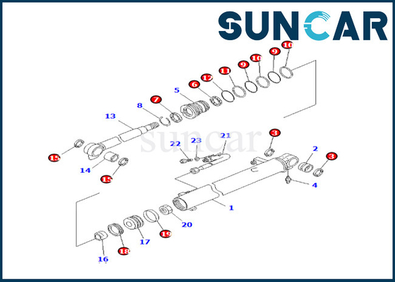 Αγορά 707-98-24890 7079824890 KOMATSU για pc25r-8 pc27mr-1 pc27mrx-1 εξάρτηση επισκευής σφραγίδων κυλίνδρων βραχιόνων online manufacture