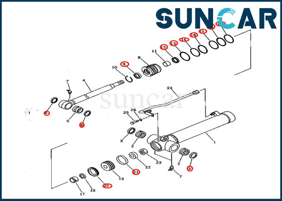 Αγορά 7079822080 εξάρτηση KOMATSU σφραγίδων επισκευής κυλίνδρων βραχιόνων 707-98-22080 εγκαθιστά pc28ud-2 pc28ug-2 pc28uu-2 online manufacture