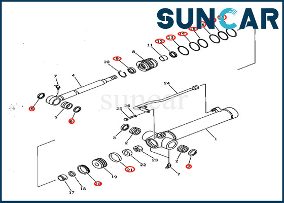 Αγορά KOMATSU 707-98-22170 7079822170 για pc28ud-2 pc28ug-2 εξάρτηση υπηρεσιών κυλίνδρων pc28uu-2 σκελών online manufacture