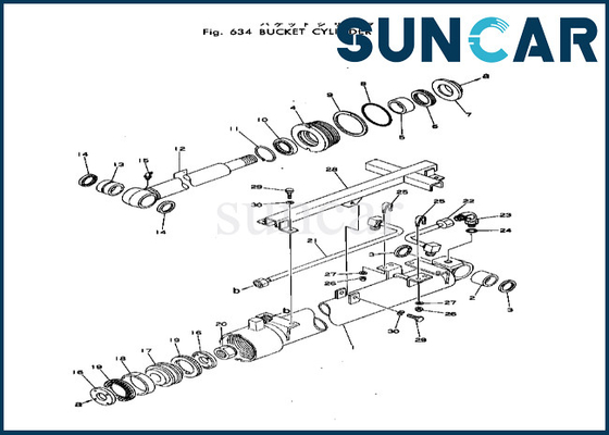 Αγορά Εξάρτηση σφραγίδων κυλίνδρων κάδων εξαρτήσεων 20T6376105 20T-63-76105 επισκευής κυλίνδρων κάδων για pc40-1 pc40-2 KOMATSU online manufacture