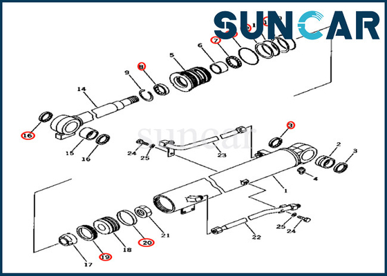 Αγορά 707-98-26560 KOMATSU 7079826560 εξάρτηση σφραγίδων κυλίνδρων βραχιόνων για την εξάρτηση επισκευής σφραγίδων κυλίνδρων pc40-7 βραχιόνων online manufacture