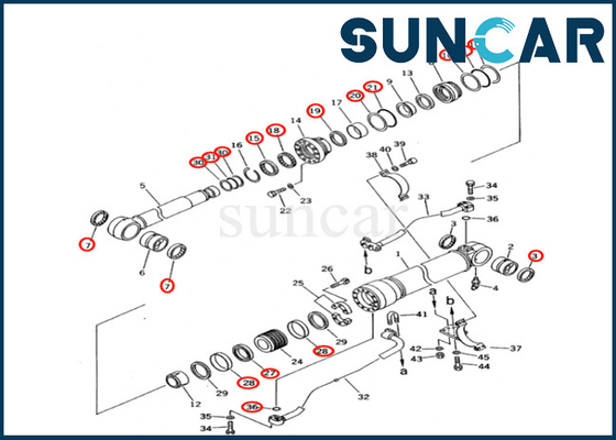 Αγορά KOMATSU 7079967121 707-99-67121 τακτοποιήσεις PC400 pc400-5 PC400-5C PC400LC εξαρτήσεων σφραγίδων κυλίνδρων βραχιόνων online manufacture