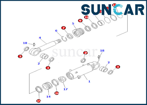 Αγορά KOMATSU 707-99-43240 7079943240 τακτοποιήσεις pc60-7 εξαρτήσεων σφραγίδων κυλίνδρων λεπίδων εξάρτηση αντικατάστασης κυλίνδρων λεπίδων online manufacture