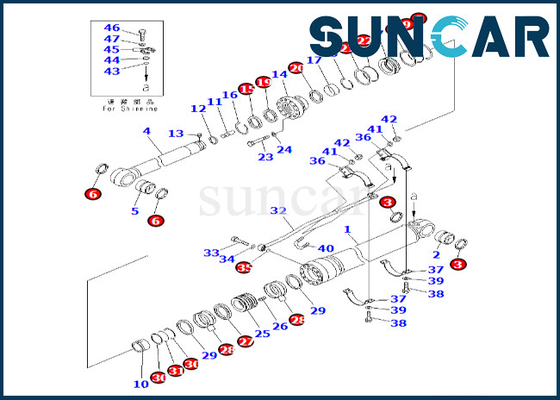 Αγορά 7079976300 εξάρτηση KOMATSU σφραγίδων κυλίνδρων βραχιόνων 707-99-76300 για pc600-8 σφραγίζοντας εξάρτηση κυλίνδρων βραχιόνων PC600-8R online manufacture