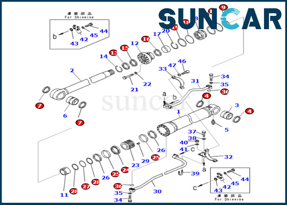 Αγορά 707-99-68480 7079968480 τακτοποιήσεις PC700LC-8E0 PC650LC-8E0 της KOMATSU εξαρτήσεων σφραγίδων κυλίνδρων βραχιόνων online manufacture