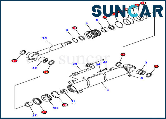 Αγορά KOMATSU 707-98-34610 εξάρτηση επισκευής σφραγίδων κυλίνδρων 7079834610 βραχιόνων για τα πρότυπα pc40r-8 pc45r-8 εξοπλισμού online manufacture