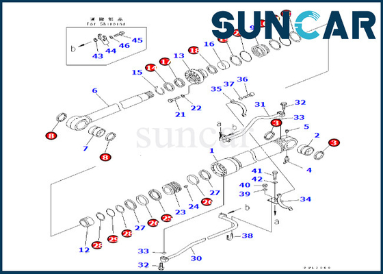 Αγορά KOMATSU 7079968680 σφραγίζοντας εξάρτηση κυλίνδρων βραχιόνων τακτοποιήσεων PC600LC-6A εξαρτήσεων σφραγίδων κυλίνδρων βραχιόνων 707-99-68680 online manufacture