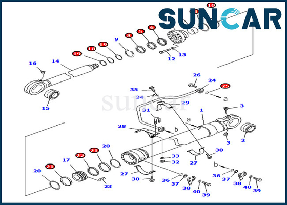 KOMATSU 707-99-69690 εξάρτηση σφραγίδων κυλίνδρων 7079969690 κάδων για τα πρότυπα pc750-7 υπερπόντια έκδοση pc800-8