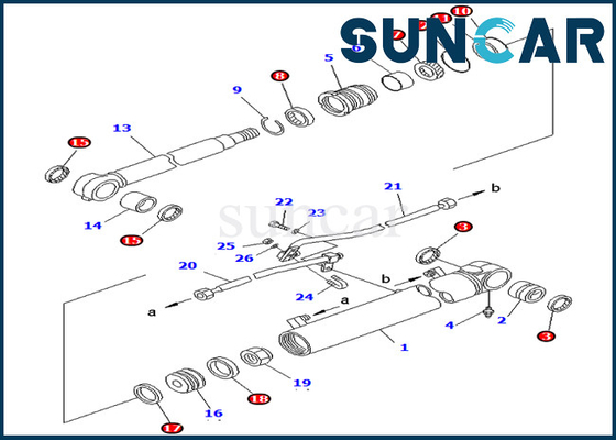 707-98-43210 7079843210 τακτοποιήσεις KOMATSU εξαρτήσεων σφραγίδων κυλίνδρων βραχιόνων pc75ud-2 pc75uu-3 εσωτερικά μέρη εκσκαφέων