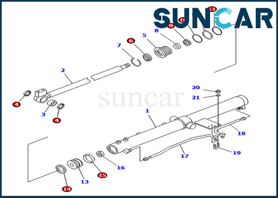 Pc75uu-2 pc75uu-3 KOMATSU 707-98-24830 εξάρτηση σφραγίδων επισκευής κυλίνδρων βραχιόνων φωτογραφικών διαφανειών 7079824830 εκσκαφέων