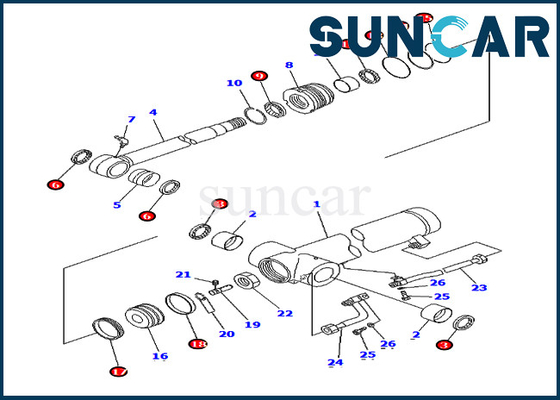 707-98-36630 7079836630 pc75uu-3 εξαρτήσεις υπηρεσιών εξαρτήσεων παρεμβυσμάτων ελαίου κυλίνδρων σκελών για τα εσωτερικά μέρη εξοπλισμού της KOMATSU