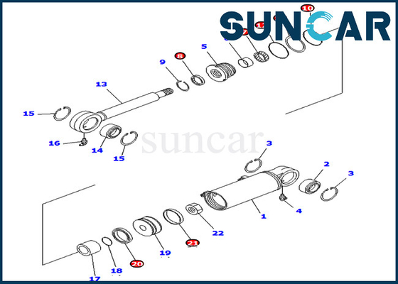 Pc75uu-3 εξαρτήσεις 707-98-22410 επισκευής της KOMATSU 7079822410 εκσκαφέων υδραυλικός κύλινδρος εξαρτήσεων κλίσης σφραγίζοντας