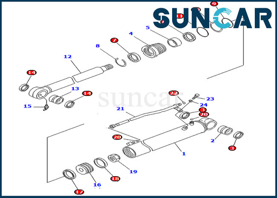 Εξάρτηση 707-98-41330 7079841330 τακτοποιήσεις pc78mr-6 pc88mr-6 KOMATSU παρεμβυσμάτων ελαίου ταλάντευσης βραχιόνων εξαρτήσεων επισκευής κυλίνδρων