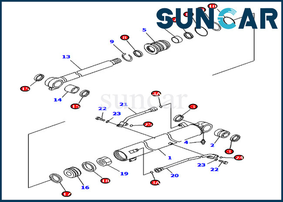 Pc78uu-6 pc78uu-8 KOMATSU 707-98-43300 7079843300 εξαρτήσεις αντικατάστασης εκσκαφέων εξαρτήσεων σφραγίδων κυλίνδρων βραχιόνων