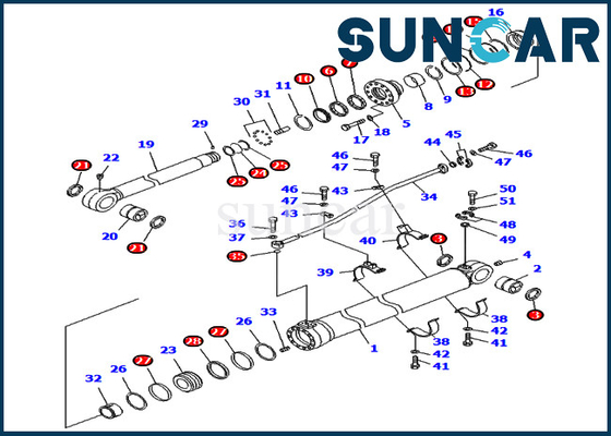 707-99-68470 7079968470 υδραυλικές τακτοποιήσεις KOMATSU pc800lc-8 pc850-8 κυλίνδρων εξαρτήσεων σφραγίδων εκσκαφέων βραχιόνων