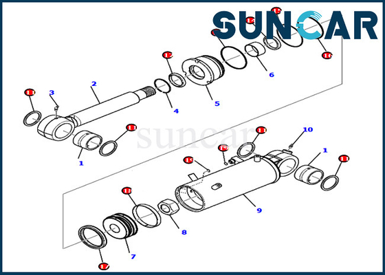 Pc80mr-3 KOMATSU 707-98-42710 υδραυλικός κύλινδρος εξαρτήσεων σφραγίδων αντικατάστασης 7079842710 λεπίδων