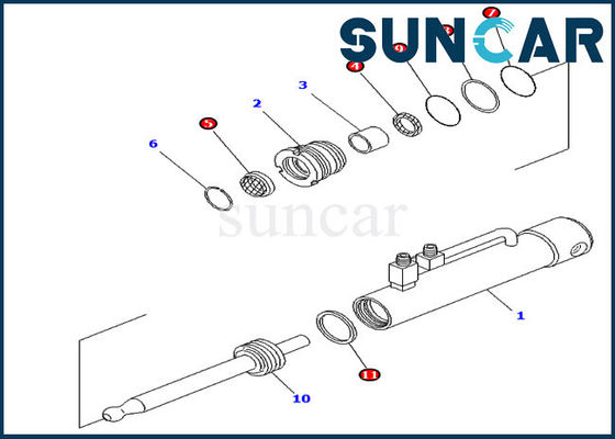D275a-5 d275a-2 εξαρτήσεις 707-98-11020 σφραγίδων κυλίνδρων της KOMATSU