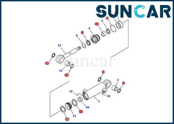 707-98-03480 KOMATSU pc09-1 εκσκαφέων εσωτερική μερών επισκευής εξαρτήσεων εξάρτηση σφραγίδων κυλίνδρων λεπίδων υδραυλική