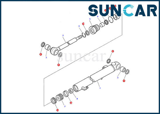 Εξάρτηση pc07-2 υπηρεσιών της KOMATSU 878000377 σκελών κυλίνδρων εξαρτήσεων σφραγίδων πρότυπη εξάρτηση στολισμάτων παρεμβυσμάτων ελαίου επισκευής