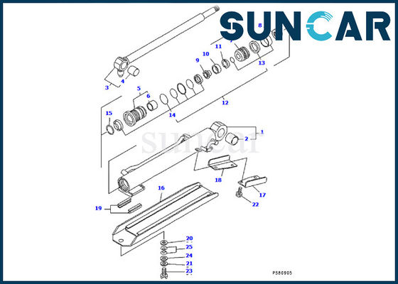 YM172186-72190 εξάρτηση KOMATSU σφραγίδων κυλίνδρων βραχιόνων pc09fr-1 υδραυλική επισκευή σφραγίδων κυλίνδρων εκσκαφέων