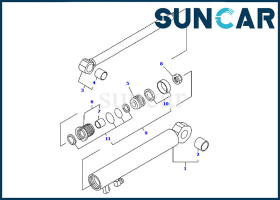 YM172186-72370 εξάρτηση σφραγίδων κυλίνδρων βραχιόνων λεπίδων για τη KOMATSU pc09fr-1 εξάρτηση επισκευής σφραγίδων εκσκαφέων