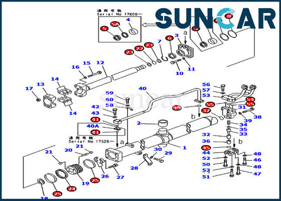 KOMATSU 707-99-56510 υδραυλικές εξαρτήσεις επισκευής κυλίνδρων ανελκυστήρων εξαρτήσεων υπηρεσιών λεπίδων