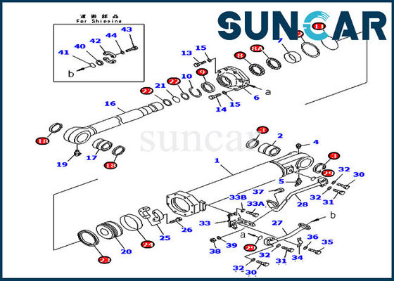 D375a-5 KOMATSU 707-99-74020 υδραυλική εξάρτηση επισκευής σφραγίδων κυλίνδρων κλίσης 7079974020 σκαριφιστήρων