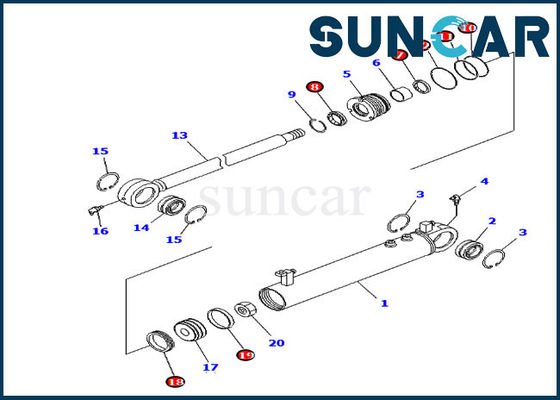 707-98-24910 τακτοποιήσεις KOMATSU D39EX-21 D39PX-21 εξαρτήσεων αντικατάστασης εξαρτήσεων σφραγίδων κυλίνδρων γωνίας