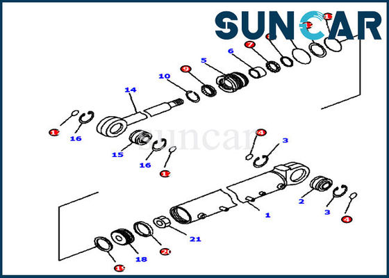 Εκσακαφέων 707-99-42530 KOMATSU υπηρεσιών εξαρτήσεων λεπίδων σφραγίζοντας εξάρτηση κυλίνδρων γωνίας υδραυλική