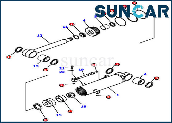 D41E6T KOMATSU 7079841060 εξάρτηση επισκευής κυλίνδρων εξαρτήσεων παρεμβυσμάτων ελαίου σκαριφιστήρων για τα εσωτερικά μέρη εκσακαφέων