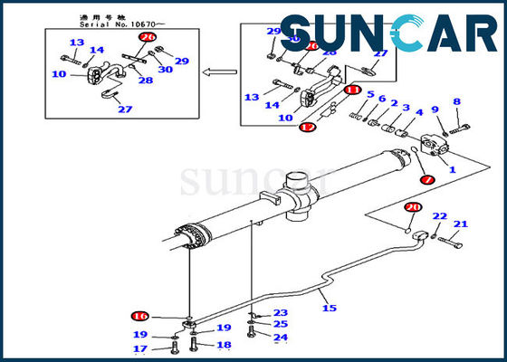 D475a-3 μέρη της KOMATSU 707-98-67510 7079867510 υδραυλικές εξαρτήσεις σφραγίδων κυλίνδρων επισκευής ανελκυστήρων λεπίδων