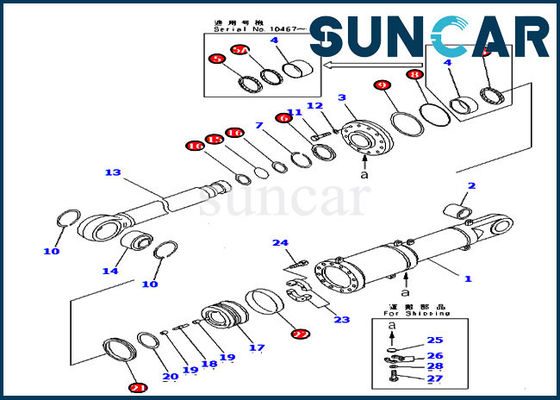 707-99-84040 εξάρτηση d475a-2 επισκευής σφραγίδων κλίσης λεπίδων d475a-3 εξάρτηση υπηρεσιών κυλίνδρων της KOMATSU Λ.Ω.