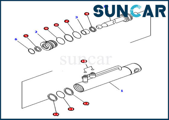 707-98-11350 υδραυλικές τακτοποιήσεις KOMATSU d375a-6 d475a-5 εξαρτήσεων σφραγίδων κυλίνδρων εξολκέων καρφιτσών