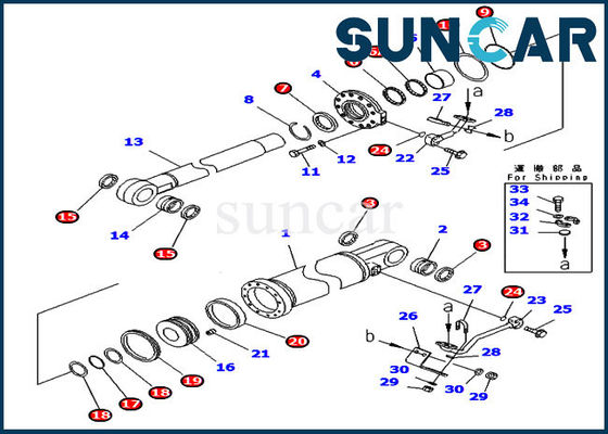 D475A-5E0 εξάρτηση 707-99-77620 επισκευής σφραγίδων κυλίνδρων κλίσης υδραυλικές εξαρτήσεις αντικατάστασης της KOMATSU