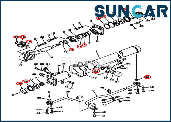 130-63-05020 υδραυλικός εκσακαφέας της KOMATSU D53A-16 D53P-16 τακτοποιήσεων εξαρτήσεων σφραγίδων κυλίνδρων